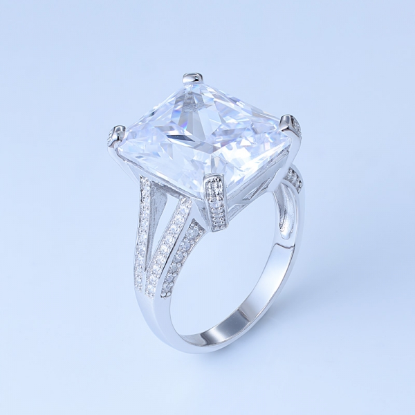 Solitario de plata de ley 925 compromiso solitario anillo de la joyería 