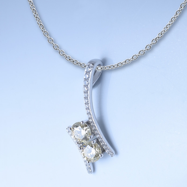 Colgante moderno de la joyería de la plata esterlina 925 de la moda dos piedras 