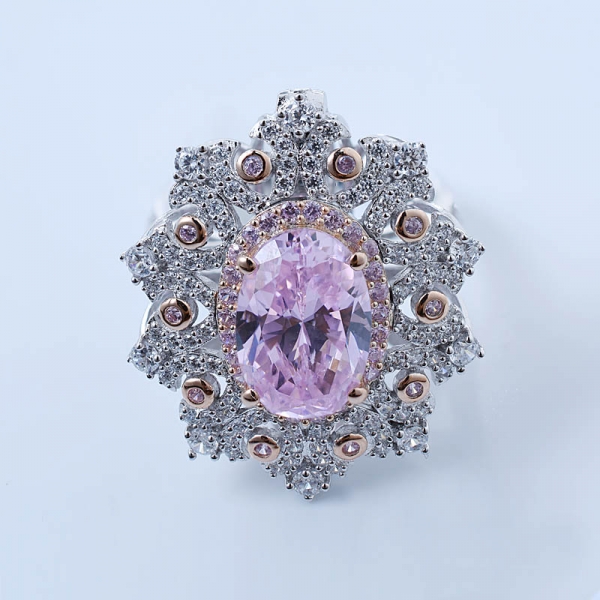 Conjunto de joyas de plata esterlina 925 plata rosa diamante diamante 