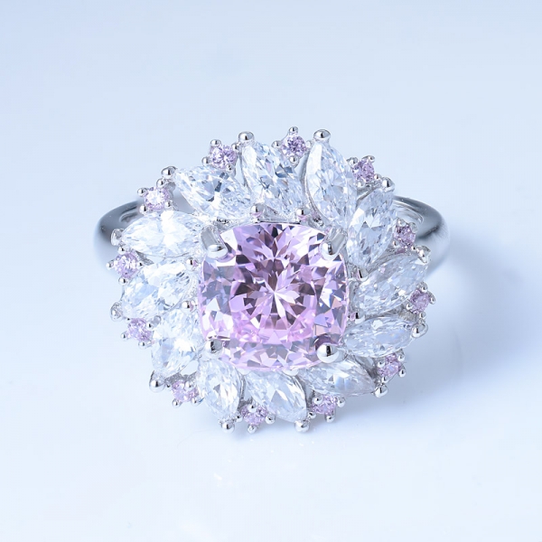 Joyas de plata 925 con diamantes de fantasía, flor rosa y joyas. 