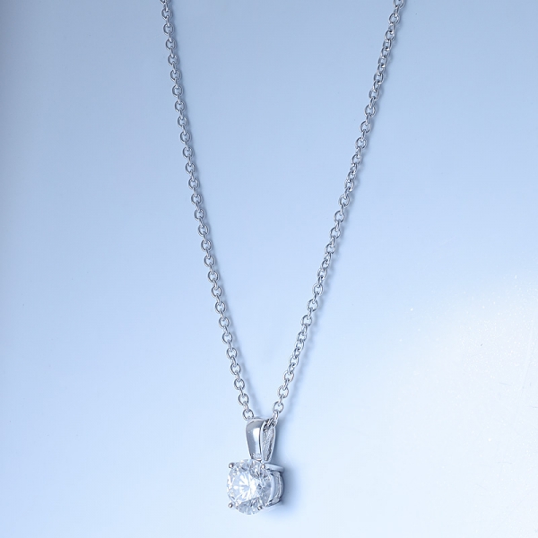 Solitario de plata esterlina 925 joyas collar para mujeres 