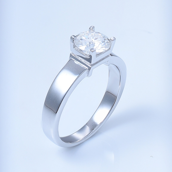 anillo de bodas solitario 925 de plata esterlina 