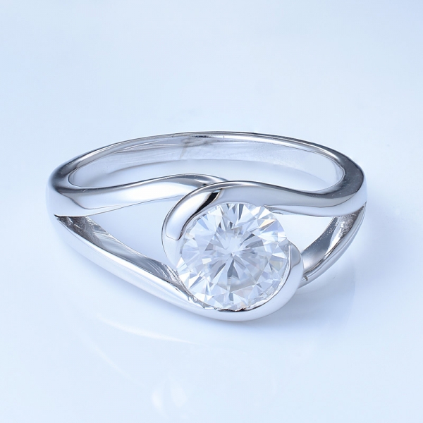 925 joyas de anillo de compromiso de bypass de plata esterlina 
