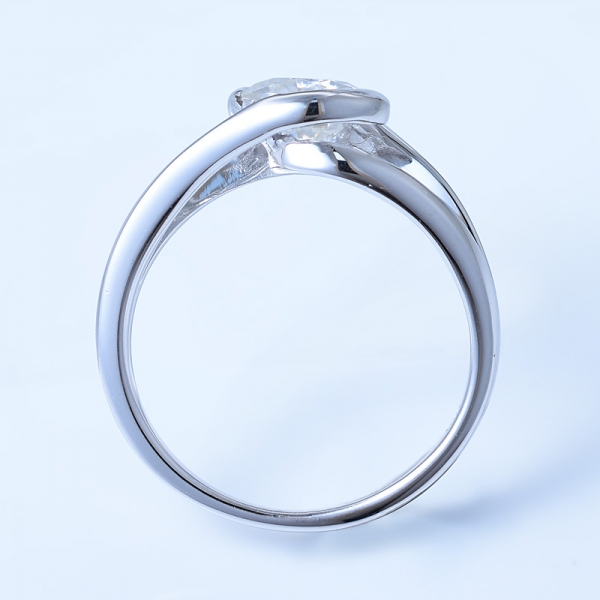 925 joyas de anillo de compromiso de bypass de plata esterlina 