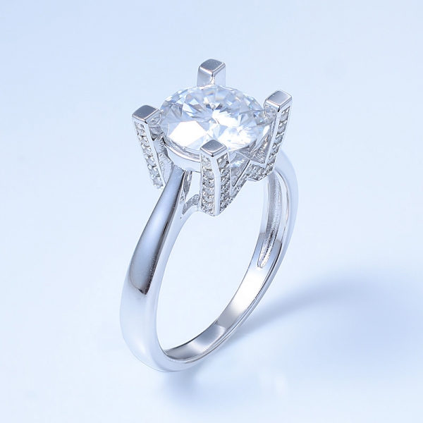 Solitario de plata esterlina 925 anillo nupcial joyería para mujeres 
