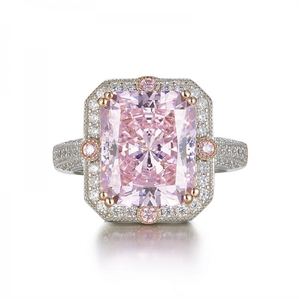 8 quilates de esmeralda de fuegos artificiales cortando diamante color 925 anillo de plata diamante 