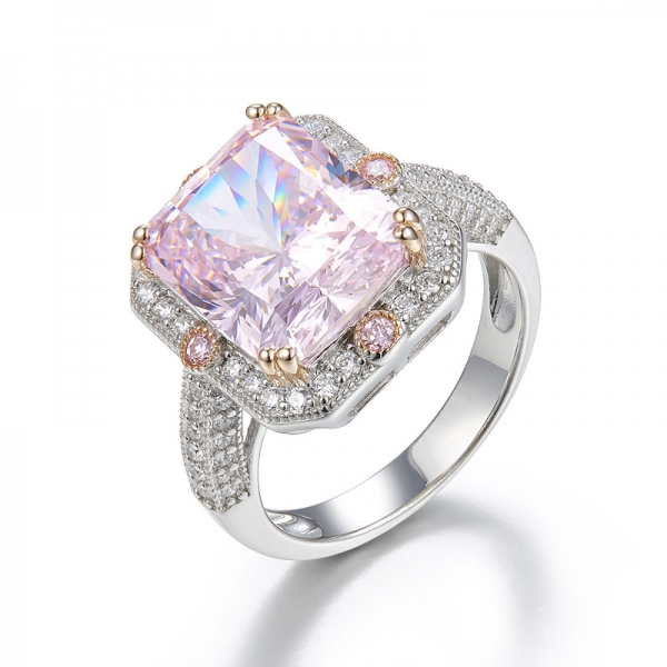 8 quilates de esmeralda de fuegos artificiales cortando diamante color 925 anillo de plata diamante 