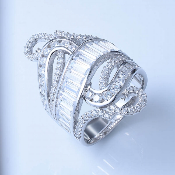 anillos de diseño de plata esterlina con rodio multicolor sobre plata esterlina 