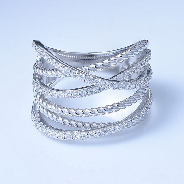 rodio cúbico blanco rodio sobre plata esterlina hermosos anillos para la venta 