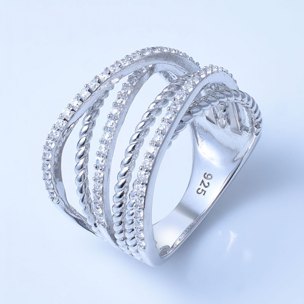 rodio cúbico blanco rodio sobre plata esterlina hermosos anillos para la venta 