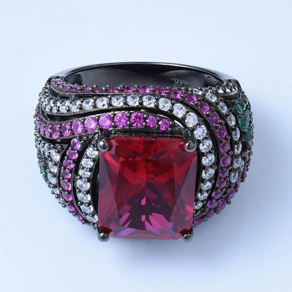 princesa corte simular rosa morganita 18k oro rosa sobre plata de ley 925 bonitos anillos para ella 