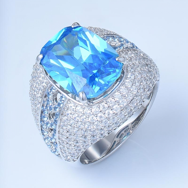 925 plata esterlina rodio plateado neón apatita anillo de circón blanco joyería para mujer 