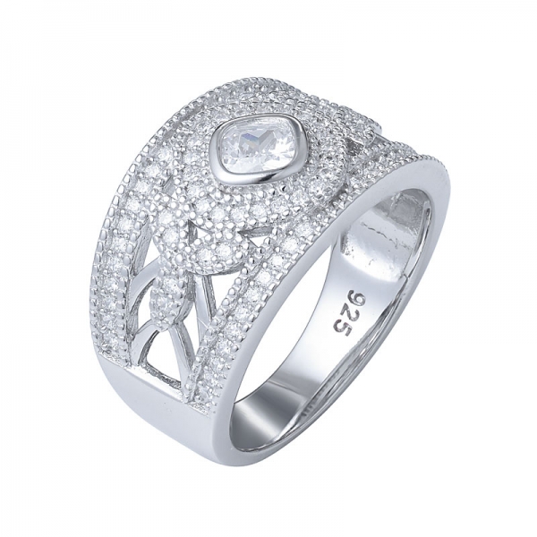 anillo de compromiso de plata de ley con circonita cúbica, halo, corte nupcial, anillo de compromiso nupcial 