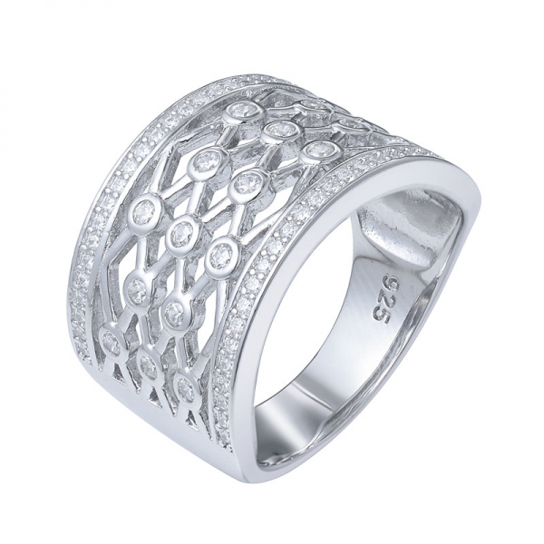 joyería hecha a mano de plata esterlina anillos de compromiso de filigrana de corte redondo 
