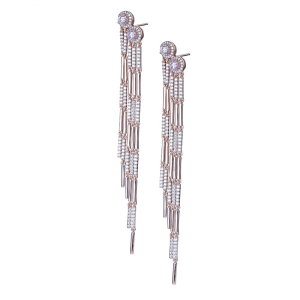 Pendientes de plata de cristal cz de diseño personalizado de moda superior para mujeres 