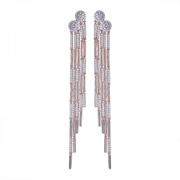 Pendientes de plata de cristal cz de diseño personalizado de moda superior para mujeres 