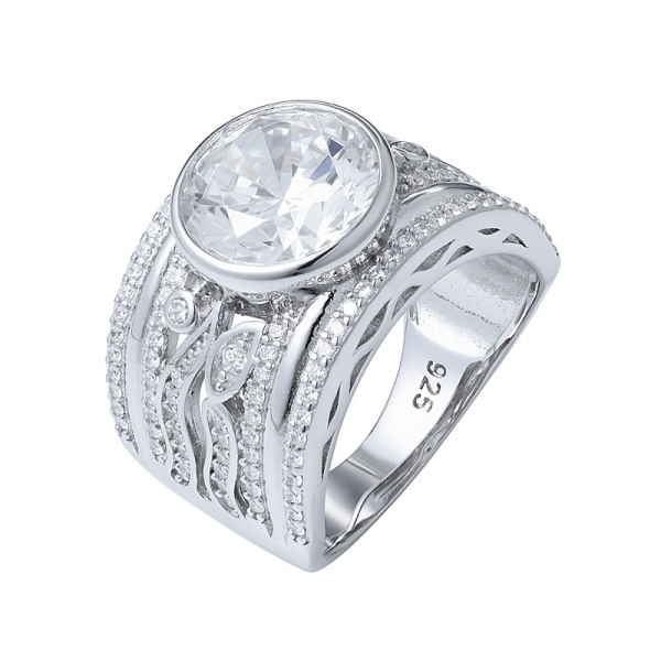 925 joyas de plata cz blanco claro 10 mm 5 quilates diamante de circonio cúbico para anillo de compromiso 