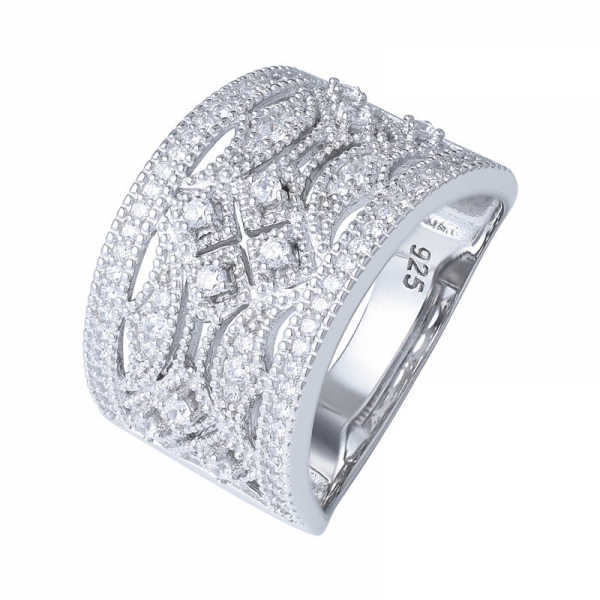 anillo de bodas de diamantes art deco, anillo de eternidad apilable 