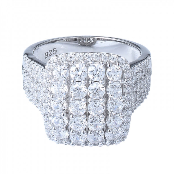joyería de eton anillo de bling de banda de diamante simulado de laboratorio de oro blanco de 18 quilates 
