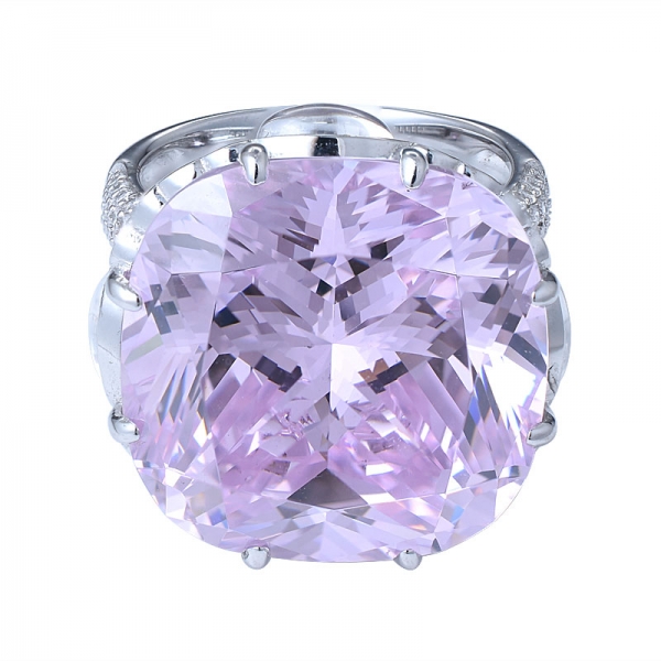 20ct corte de cojín creado anillo de cóctel vintage de diamante rosa 