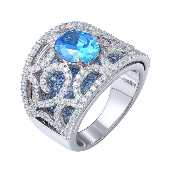 anillo de compromiso delicado de neón apatita azul delicado 