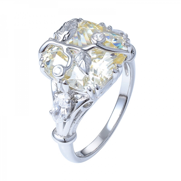 la mayoría de la venta de eton joyería creada diamante amarillo cuhion anillo de diamante corte 