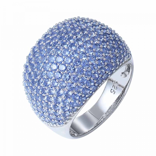 925 plata esterlina pequeño tanzanita azul topacio anillos de compromiso 