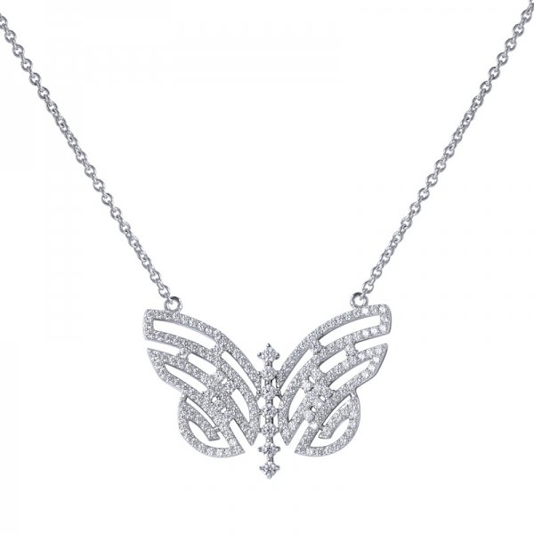 Blanco de 18 quilates Chapado en Oro AAA Zirconia de la Mariposa colgante Perfecto para Regalo para las Mujeres 