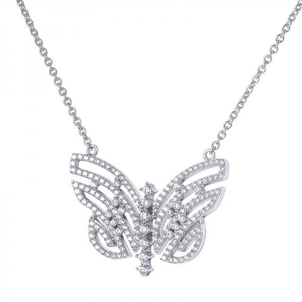 Blanco de 18 quilates Chapado en Oro AAA Zirconia de la Mariposa colgante Perfecto para Regalo para las Mujeres 