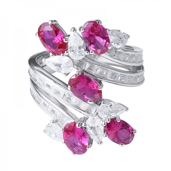 Recién llegado, anillo de cristales en racimo, rubí ovalado, piedras de corindón, anillo de rubí para mujer 