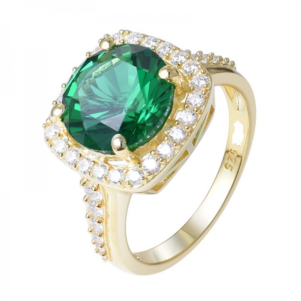 verde esmeralda vintage hueco 925 plata de ley bisutería  ziler anillo 