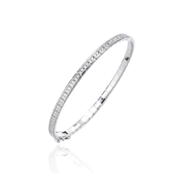 Brazalete redondo de plata nano rodiada azul 925 